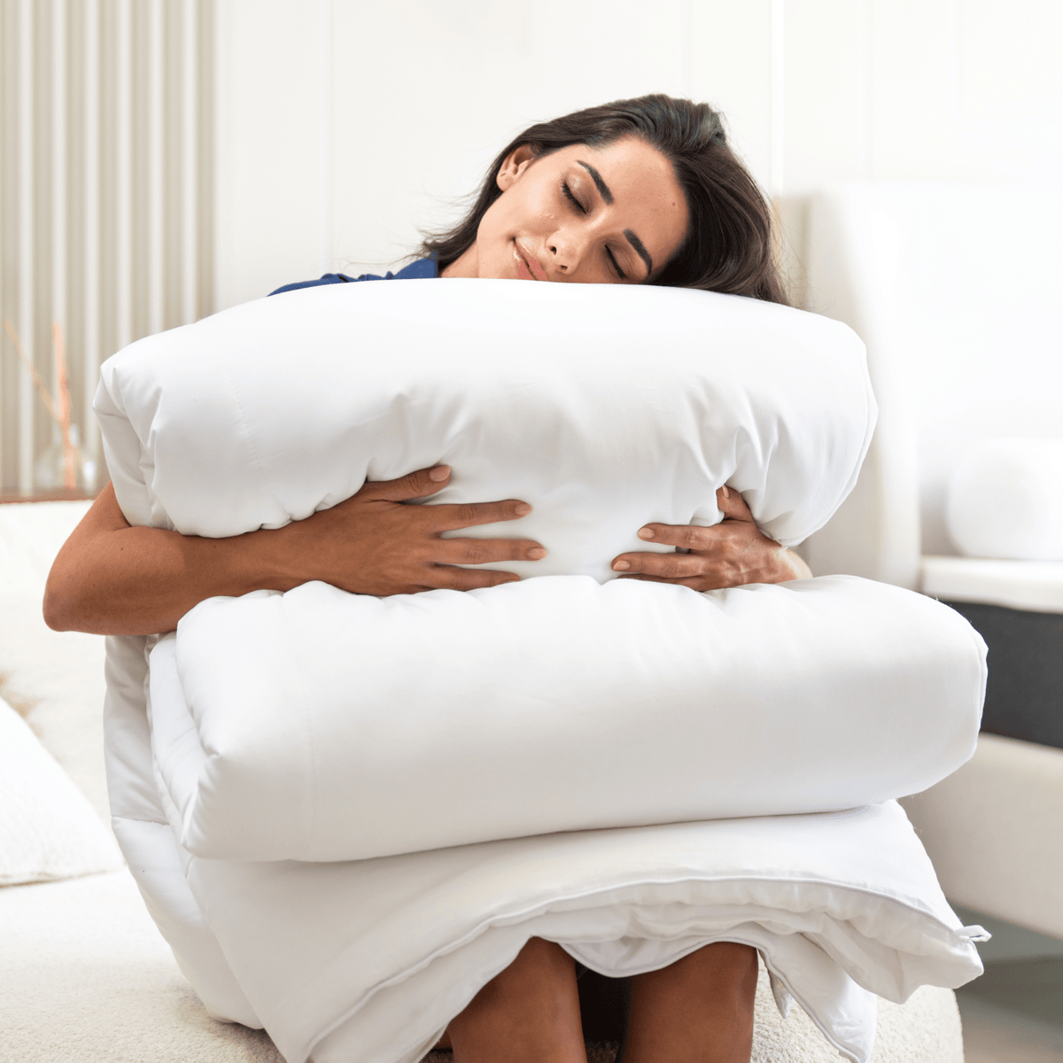 Edredom Sonoplace em uma cama de hotel