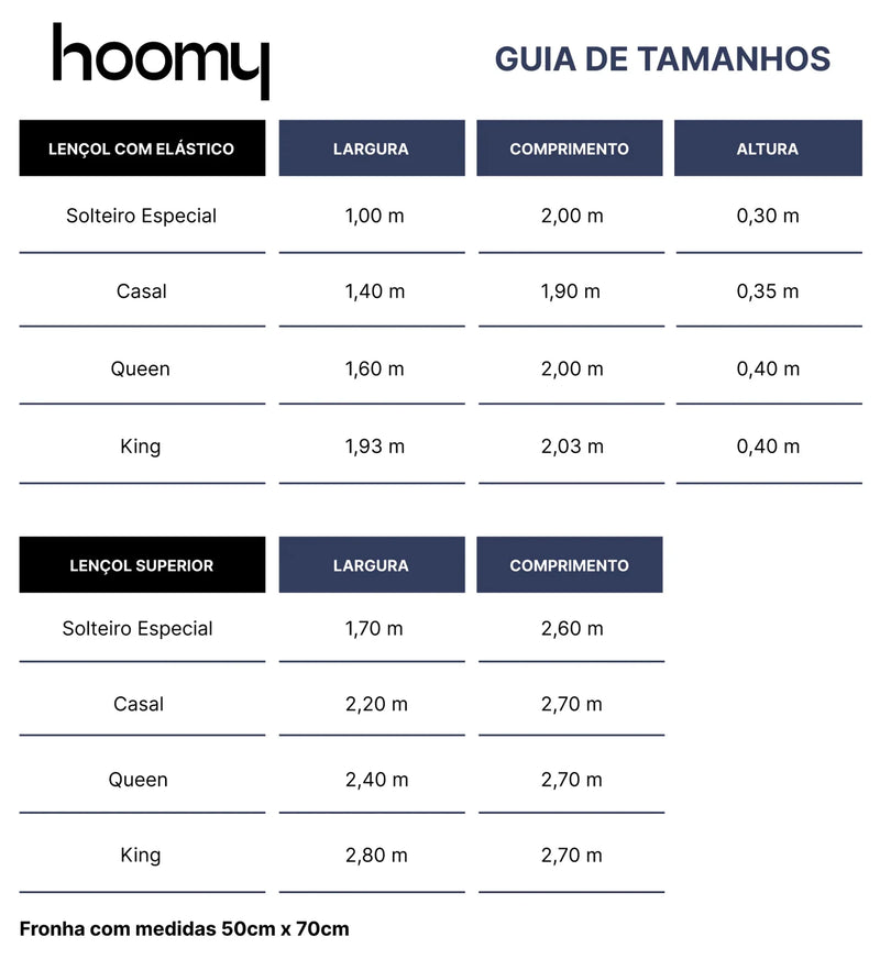 Tabela de Medidas