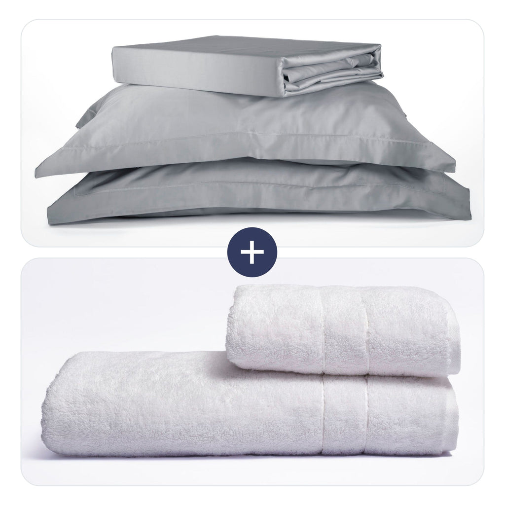 Lençol Light Gray + Toalha White